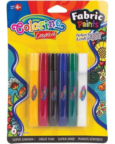 Vopsele pentru textile Colorino Creative - 6 culori х 10.5 мл - 1