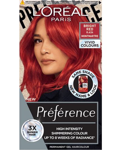 L'Oréal Préférence Vopsea de păr Vivid Colors, 8.624 Bright Red
