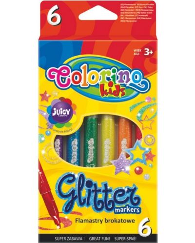 Markere din brocart Colorino Kids - 6 culori - 1