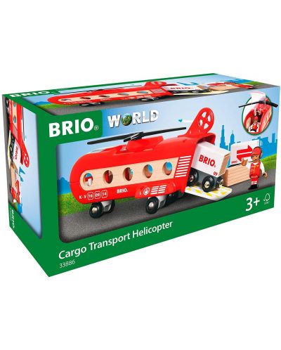 Set de joaca din lemn Brio World - Elicopter de marfa, cu accesorii - 2