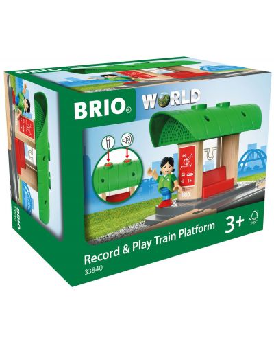 Jucarie din lemn Brio World - Platforma feroviara, cu efect sonor - 2