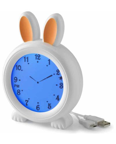 Ceas deșteptător cu lampă de noptieră Alecto - Bunny - 4