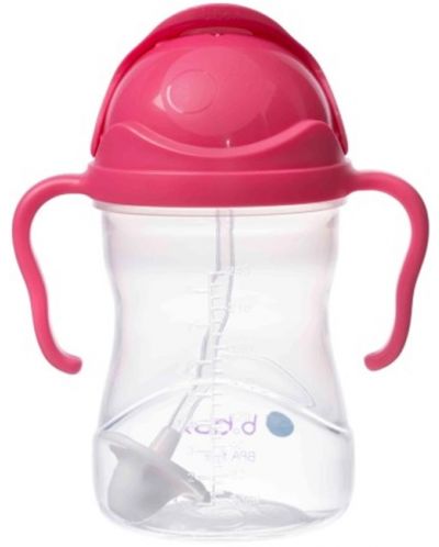 Sticlă cu pai pentru bebeluși b.box - Sippy cup, 240 ml, Raspberry - 3