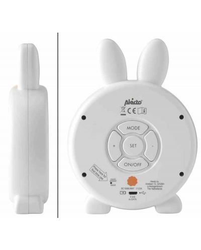 Ceas deșteptător cu lampă de noptieră Alecto - Bunny - 3