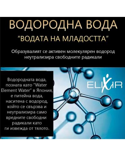 Sticla de apa cu hidrogen Elixir - 0.26 ml, argintiu - 3