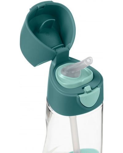 Sticlă cu pai pentru bebeluși b.box - Tritan, Emerald forest, 450 ml - 4