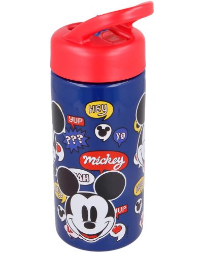 Sticlă cu paie Mickey - 410 ml - 2