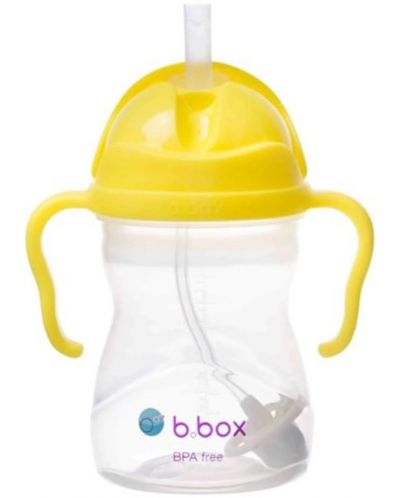 Sticlă cu pai pentru bebeluși b.box - Sippy cup, 240 ml, Lemon - 1