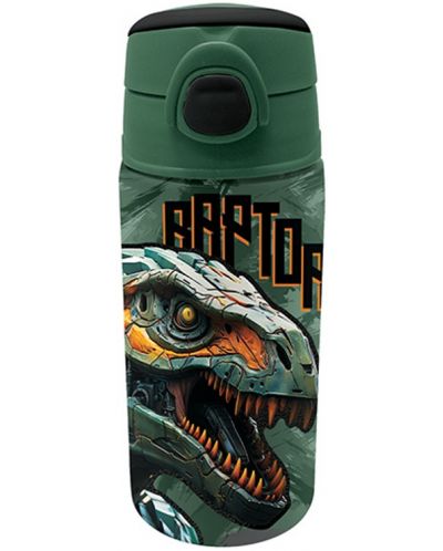 Stică de apă Graffiti Dinosaur - Със сламка, 500 ml - 1