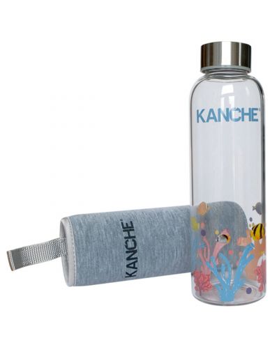 Sticla de apa Kanche - fundul marii, din sticla, 500 ml. - 1