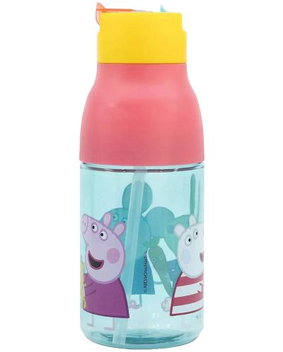 Sticlă din tritan Stor - Peppa Pig, 420 ml, deschidere dubla - 2