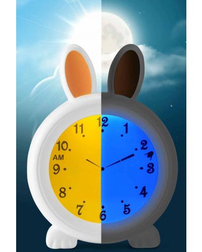 Ceas deșteptător cu lampă de noptieră Alecto - Bunny - 5