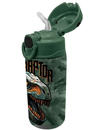 Stică de apă Graffiti Dinosaur - Със сламка, 500 ml - 2