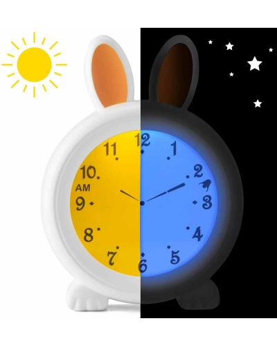Ceas deșteptător cu lampă de noptieră Alecto - Bunny - 6