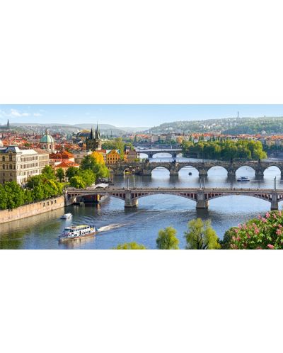 Puzzle panoramic Castorland de 4000 piese -Poduri in Valtava, Praga - 2