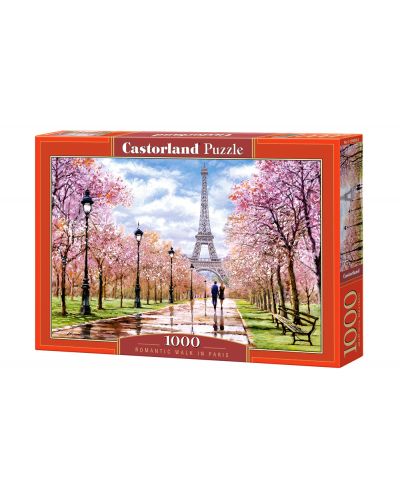 Puzzle Castorland de 1000 piese - Plimbare romantica in Paris, Richard Macneil - 1
