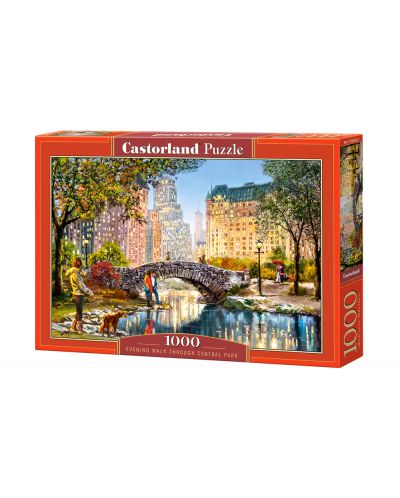 Puzzle Castorland de 1000 piese - Plimbare de seara in Cental Park, Richard Macneil - 1