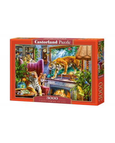 Puzzle Castorland de 3000 piese - Tigrii prind viata - 1