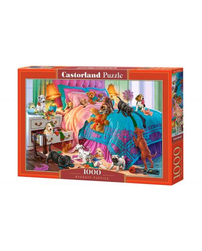 Puzzle Castorland de 1000 piese - Catelusi jucausi - 1