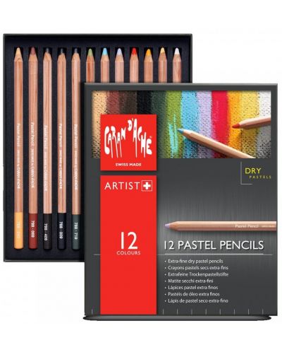 Creioane pastel colorate Caran d'Ache – 12 culori - 1