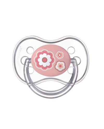 Suzetă de silicon Canpol Newborn Baby, în formă de cireș, 6-18 luni, roz - 1