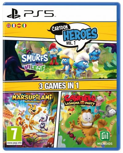 Cartoon Heroes Vol. 1: 3 Games in 1 (Smurfs Mission Vileaf & Marsupilami & Garfield Lasagna Party) (PS5) - 1