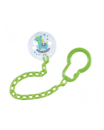 Clemă pentru suzetă Canpol - Toys, cu lanț, verde - 1