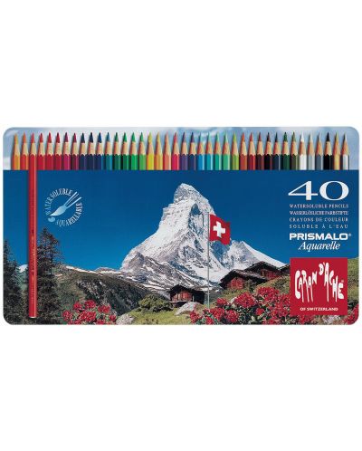Creioane acuarele colorate Caran d'Ache Prismalo – 40 de culori - 1