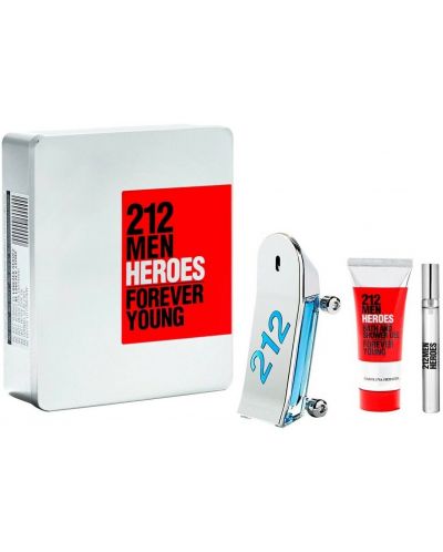 Carolina Herrera Set 212 Men Heroes - Apă de toaletă, 90 și 10 ml + Gel de duș, 100 ml - 1