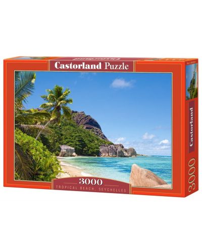 Puzzle Castorland de 3000 piese - Plaja tropicala, Seychelles - 1