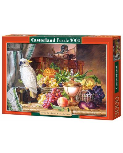 Puzzle Castorland de 3000 piese - Tablou cu fructe si papagal - 1