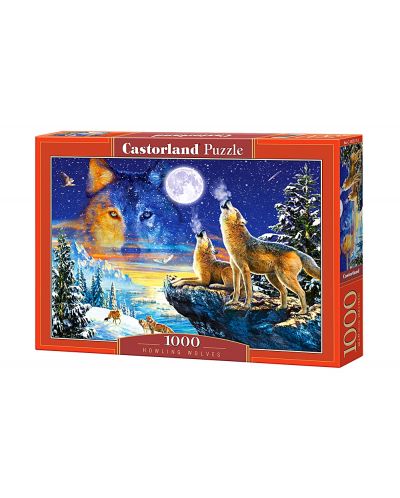 Puzzle Castorland de 1000 piese - Lupi noaptea - 1
