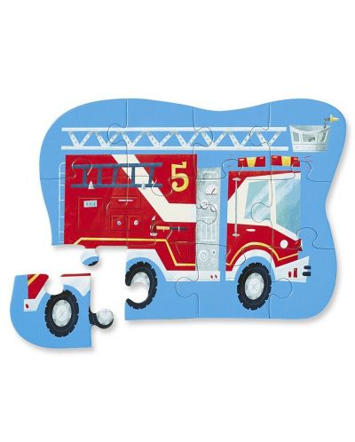Puzzle pentru copii Crocodile Creek de 12 piese - Masina pompierilor - 2
