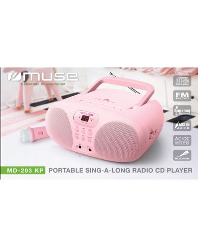 CD player cu microfon Muse - MD-203 KB, roz - 2