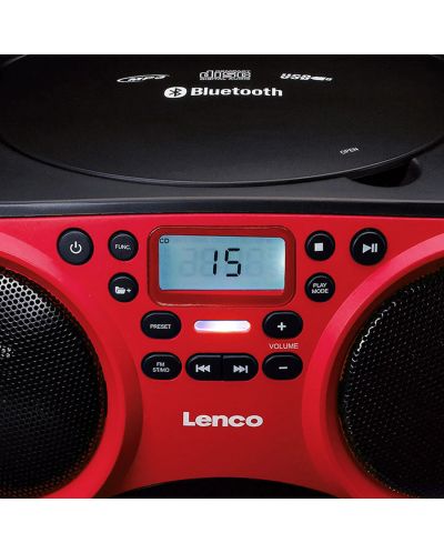CD Player Lenco - SCD-501RD, roșu/negru - 5