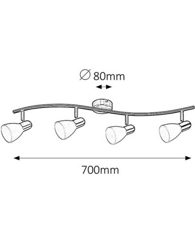 Spot cvadruplu Rabalux - Soma 6304, IP20, E14, 4 x 40W, 230V, cromat - 2