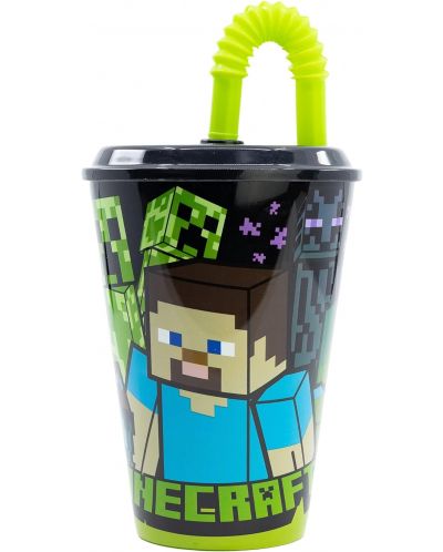 Pahar cu pai Stor Minecraft - 430 ml  - 1