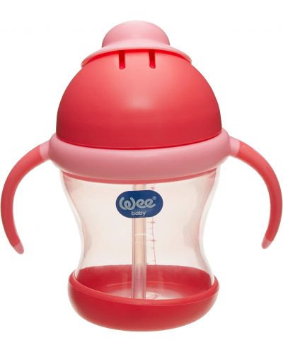 Cana cu pai si manere Wee Baby - Red, 200 ml - 1