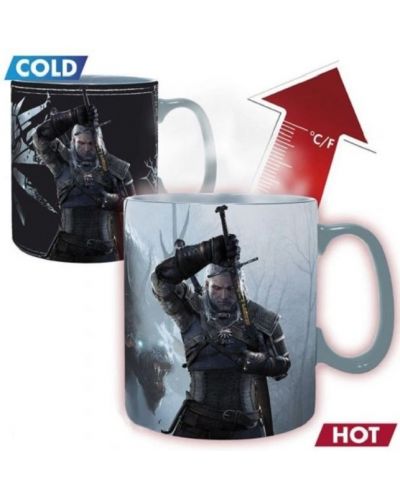 Pahar cu efect termic ABYstyle Games: The Witcher - Geralt & Ciri, 460 ml - 1