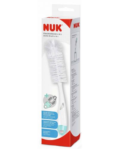 2 în 1 biberon și perie pentru tetina NUK - Mint  - 1