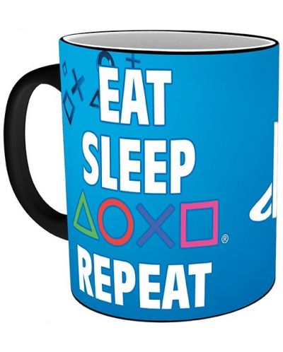 Cana cu efect termo ABYstyle Games: PlayStation - Eat Sleep Repeat - 2
