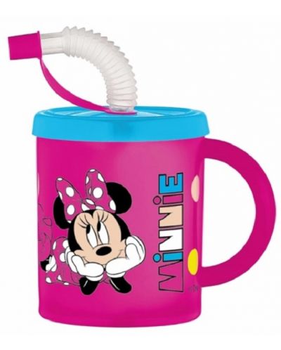 Ceașcă cu pai și mâner  Disney - Minnie, 210 ml - 1