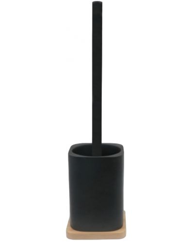 Pensulă de toaletă Inter Ceramic - Ninel, 9,4 x 37,5 cm, negru-bamboo - 1