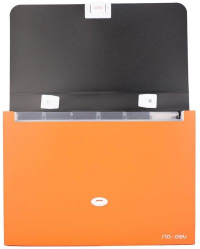 Geanta pentru documente Deli Rio - E38125, cu 7 compartimente, portocalie - 3