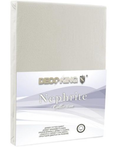 Cearşaf cu elastic DecoKing - Nephrite, 100% bumbac, bej - 4