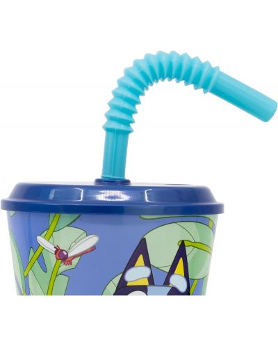 Pahar cu pai Stor Bluey - 430 ml  - 2