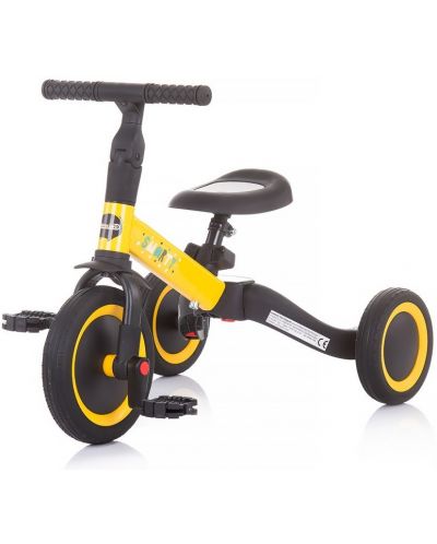 Tricicletă/roata de echilibru Chipolino - Smarty 2 în 1 - negru și galben - 1