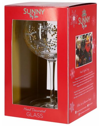 Pahar 3D Sunny by Sue Art: Hand decorated - Gold Snowflake - 2