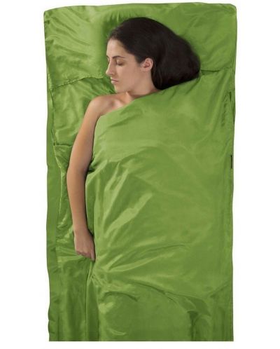 Foaie pentru sacul de dormit Sea to Summit - Silk-Cotton Blend Travel Liner - Traveller,cu buzunar pentru pernă, verde - 2