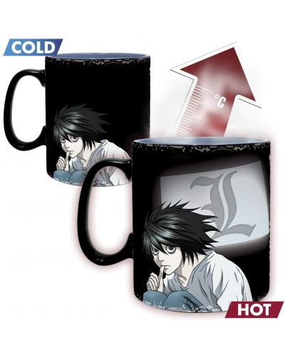 Cana cu efect termic ABYstyle Animation: Death Note - Kira & L, 460 ml	 - 2